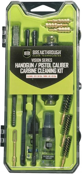 Vision Series Handgun/Pistol Caliber Carbine Cleaning Kit - .357 / .40 / .45 Cal - All in One